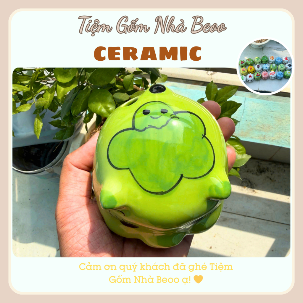 Heo Đất Bát Tràng Mini Siêu Cute Gốm Sứ Chính Hãng Trang Trí & Tiết Kiệm Tiền Thiết Kế Cute Dùng Cho Trang Trí Nhà Cửa