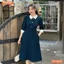 Đầm thiết kế BEMINE cổ đức dáng A xòe tay lửng đính cúc phù hợp đi làm, đi chơi-MT9804
