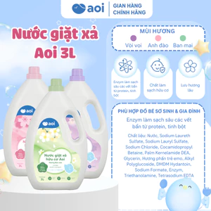 Nước Giặt Xả Hữu Cơ Aoi 3L Cho Bé | Dịu Nhẹ Da – Sạch Sâu – Hương Tự Nhiên | 100% Enzyme Tự Nhiên