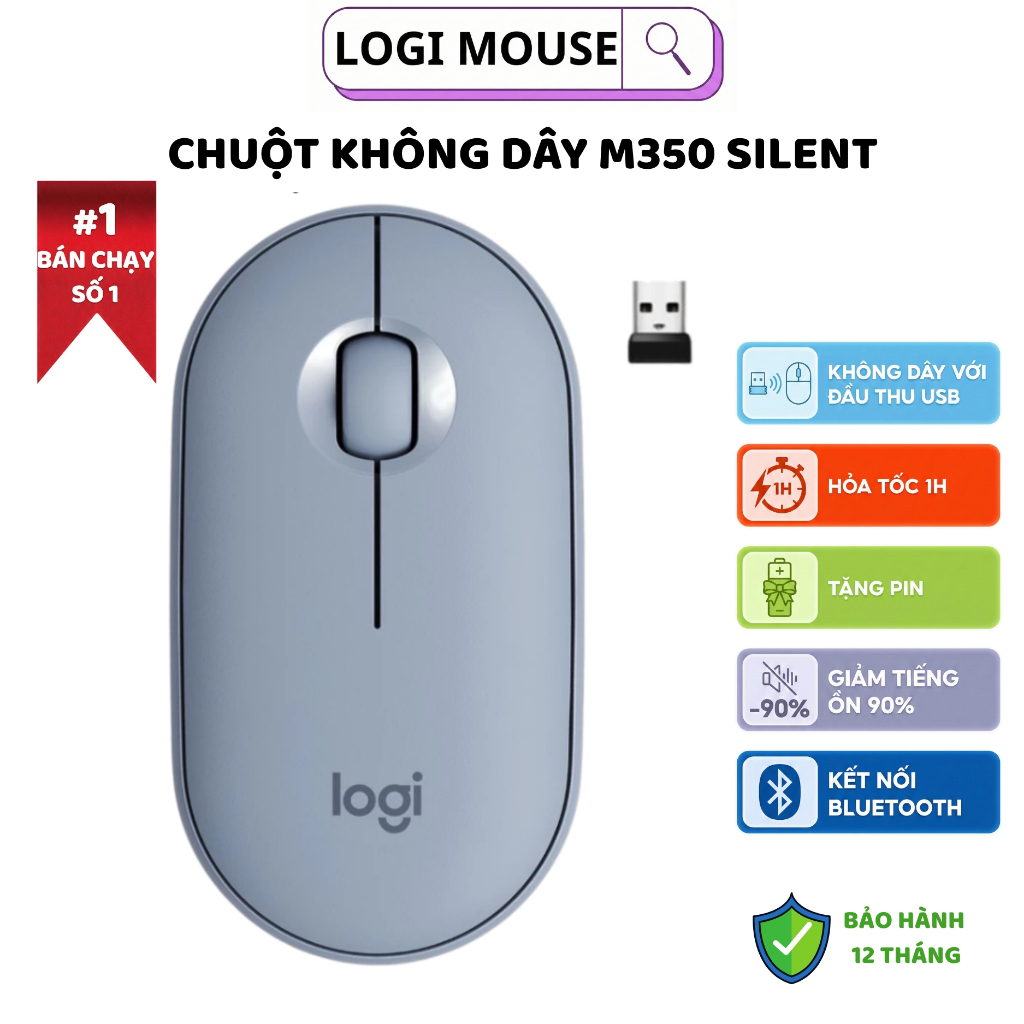 Chuột Không Dây Logi Pebble M350 Silent, Chuột Văn Phòng, Kết Nối ...
