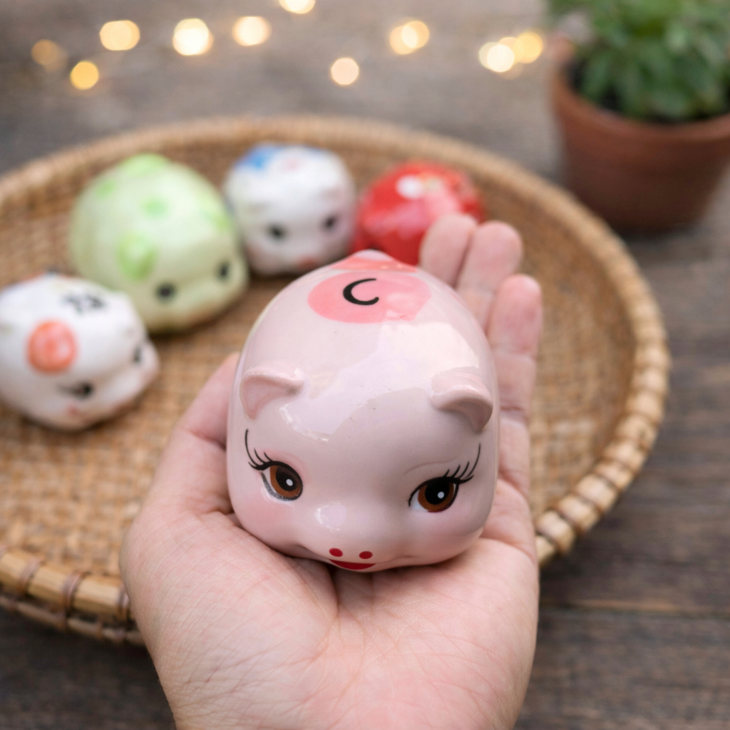Heo Mini Trứng Siêu Cute – Để Được 30 Tờ, Decor Bàn Xinh Xắn, Tiết Kiệm Ngắn Hạn, Thiết Kế Xinh Xắn