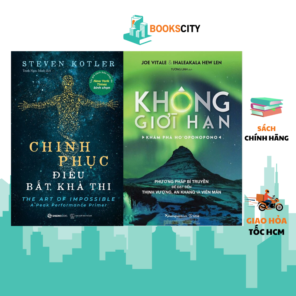 Sách - Combo chinh phục điều bất khả thi + Không giới hạn khám phá Ho'oponopono (lẻ tùy chọn)