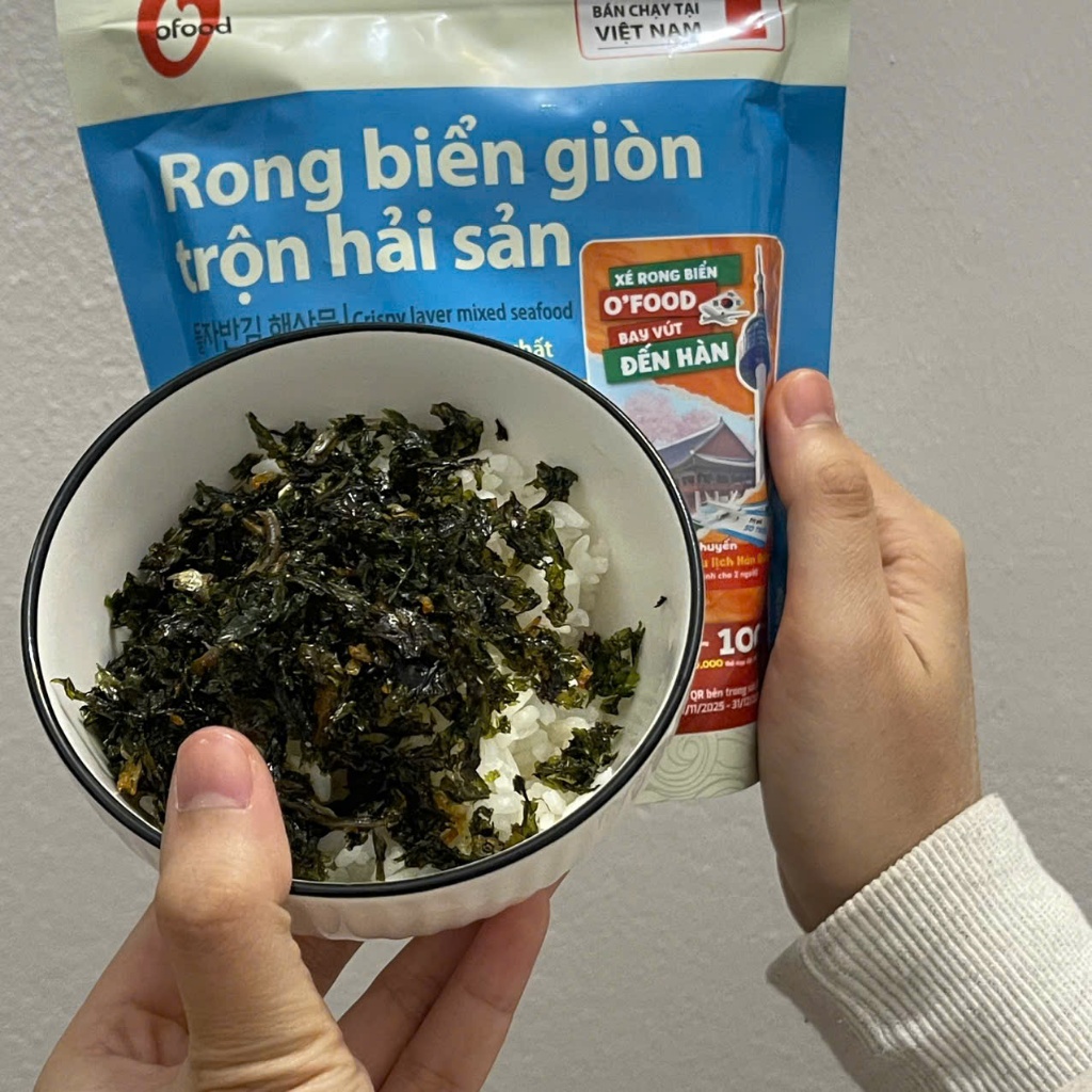 Rong Biển O’Food Ăn Liền Trộn Cơm, Rong Biển Giòn Vị Hải Sản/trộn gia vị/vị khô gà/nguyên bản - Ăn Vặt Ngon Tiện Lợi