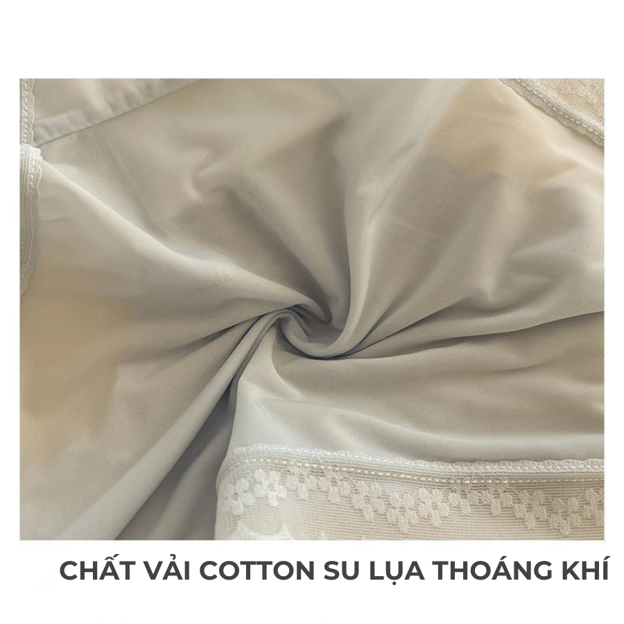 [Peinn] Set 10 Quần lót nữ cotton su lụa viền hoa co giãn 4 chiều không lộ viền mềm mại đủ size QL 108 QLS48