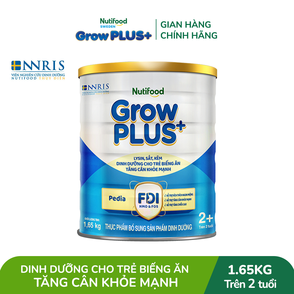 [Livestream Lucie] Sữa Bột Nutifood GrowPLUS+ Biếng Ăn (Xanh) 2+ - Tăng Cân Khỏe Mạnh (Lon 1,65 Kg)