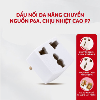 Phích Điện Đầu Nối Đa Năng Đầu Chuyển Đổi Phích Điện Nhỏ Gọn Ổ Chuyển Đổi 3 Chấu Sang 2 Chấu