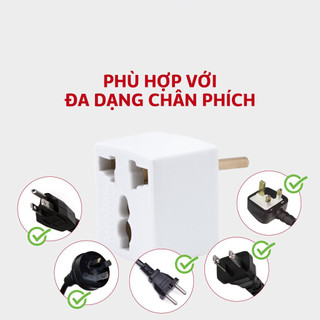 Phích Điện Đầu Nối Đa Năng Đầu Chuyển Đổi Phích Điện Nhỏ Gọn Ổ Chuyển Đổi 3 Chấu Sang 2 Chấu