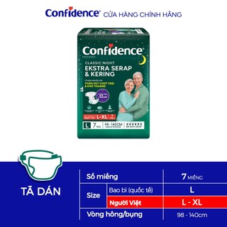 Combo 4 Tã dán ngưới lớn Confidence Thấm Hút Vượt Trội & Khô Thoáng M-L 8M/L-XL 7M