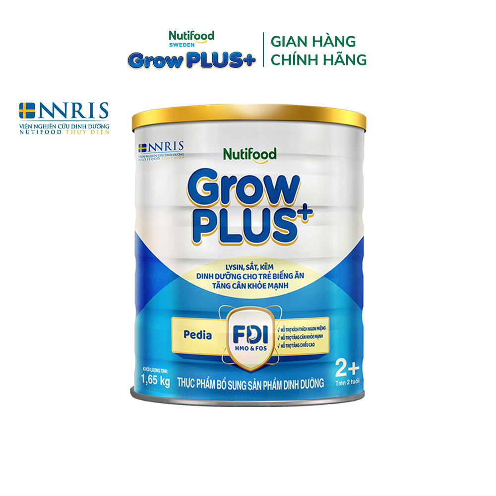 [Livestream Lucie] Sữa Bột Nutifood GrowPLUS+ Biếng Ăn (Xanh) 2+ - Tăng Cân Khỏe Mạnh (Lon 1,65 Kg)