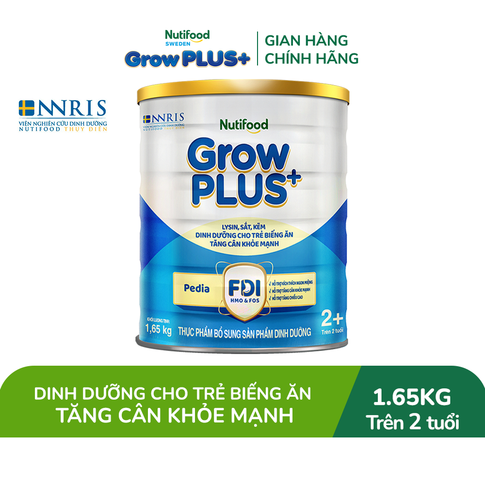 [Livestream Lucie] Sữa Bột Nutifood GrowPLUS+ Biếng Ăn (Xanh) 2+ - Tăng Cân Khỏe Mạnh (Lon 1,65 Kg)