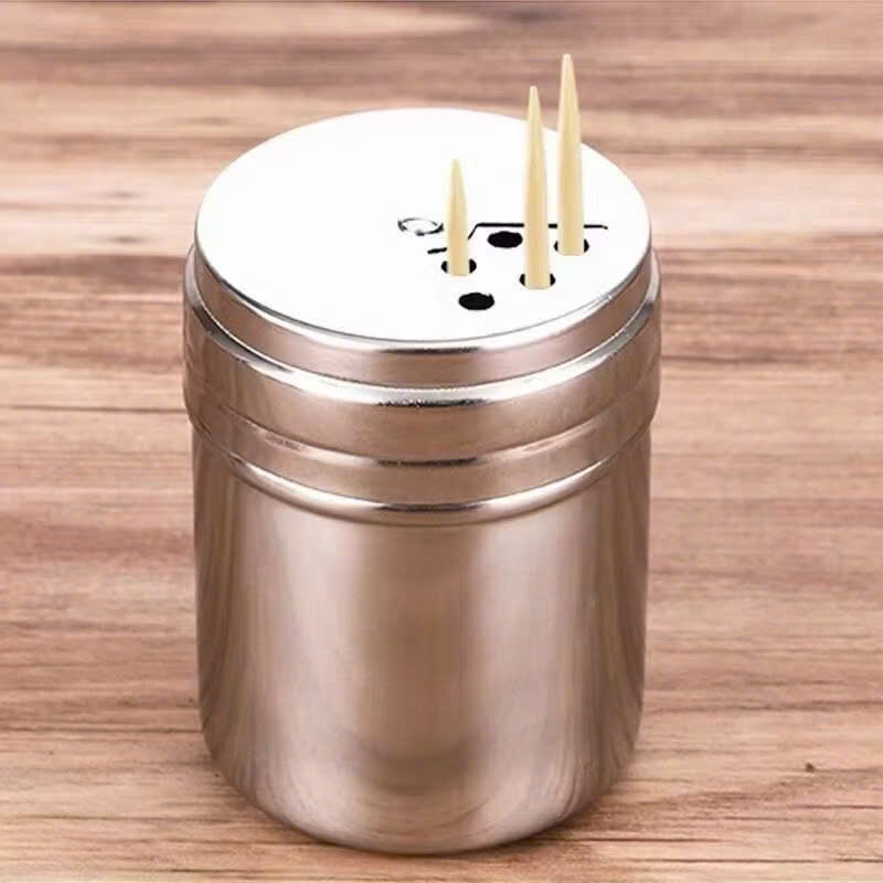 Lọ Đựng Tăm, Hũ Tiêu Inox Nắp Xoay Tiện Lợi