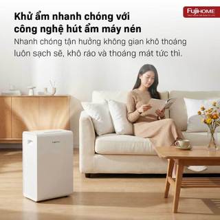 Máy hút ẩm dân dụng Block FUJIHOME Lọc không khí đa tầng công suất 14 - 60 Lít, Có màng lọc HEPA