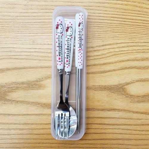 COMBO Muỗng Thìa Nĩa Inox Tay Cầm Bọc Nhựa Hoạt Hình Dễ Thương
