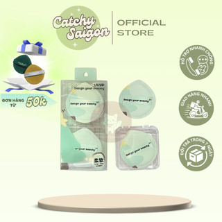 [UUYP] Set 2 Mút Tán Nền UUYP Vỏ Xanh Cây Thông Kèm Hộp Đựng (G-R105)