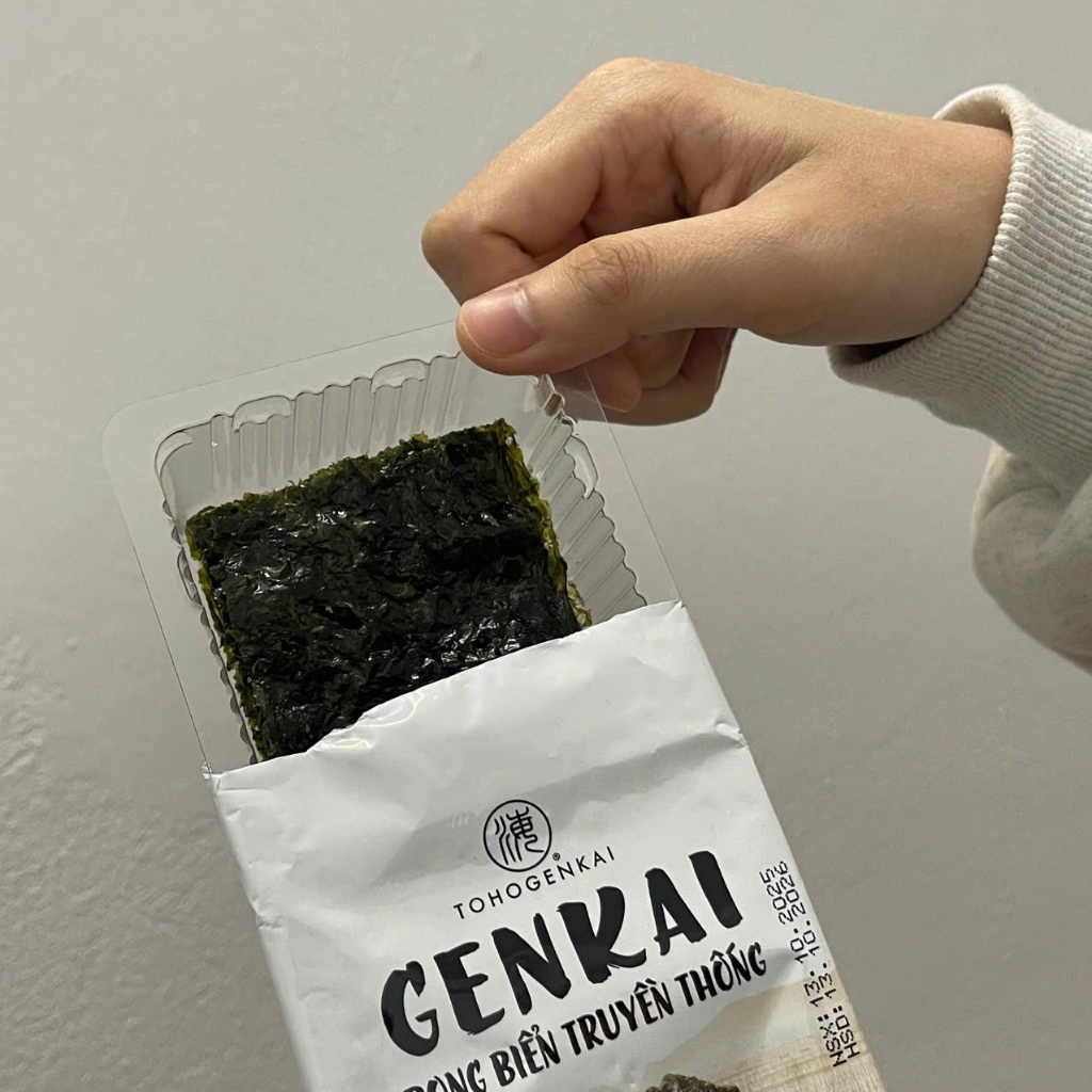 Date 24/9 Rong Biển Genkai Ăn Liền Truyền Thống  Lá Xanh, Snack Giòn Rụm Thơm Ngon, Mua 6 Tặng 3 Gói