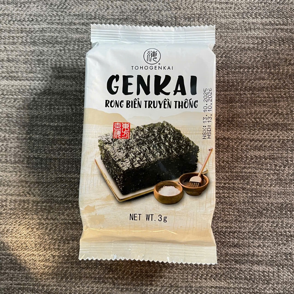 Date 24/9 Rong Biển Genkai Ăn Liền Truyền Thống  Lá Xanh, Snack Giòn Rụm Thơm Ngon, Mua 6 Tặng 3 Gói