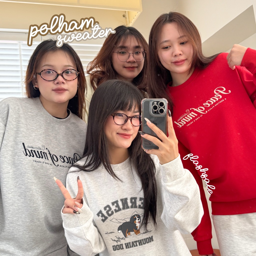 Áo Nỉ Bông Polham Sweater Biglogo Oversized GREYB Unisex | BigBuy360 - bigbuy360.vn