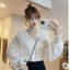 Áo sơ mi tay cổ ren búp bê, Áo kiểu nữ trắng ren cổ vuông tay phồng – phong cách tiểu thư Hàn Quốc