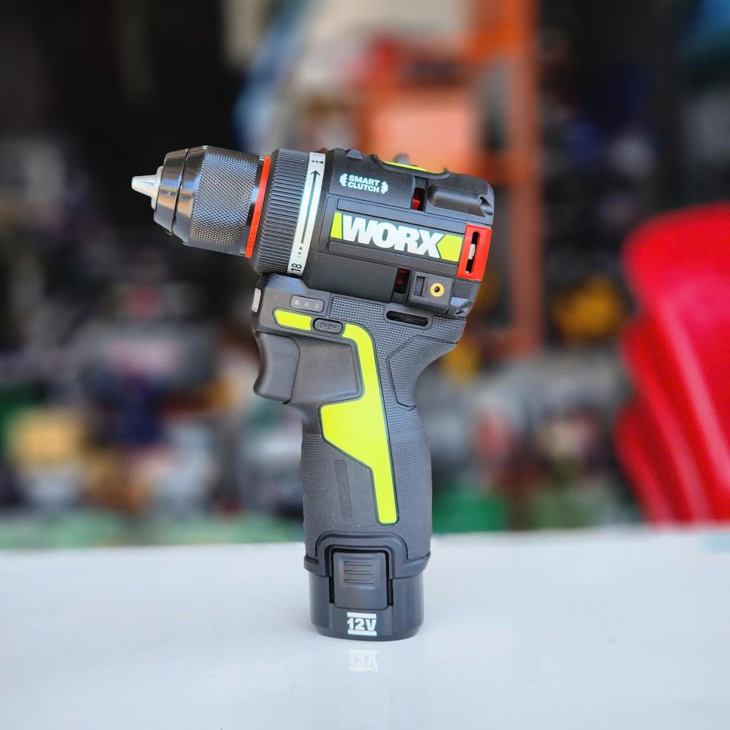 Máy khoan vặn vít dùng pin 12V Worx WU135 (2 Pin 2.0Ah, 1 Sạc), động cơ không chổi than