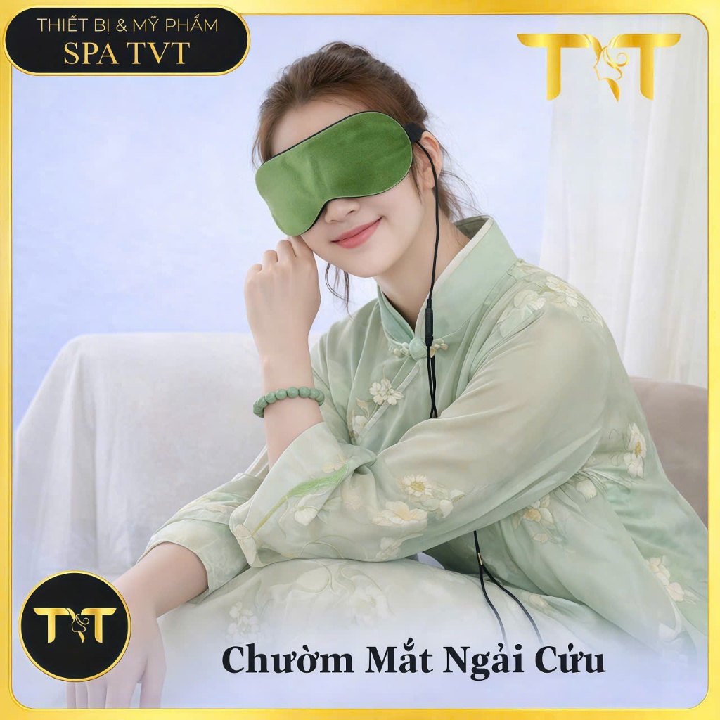 CHƯỜM MẮT NGẢI CỨU TVT, TÚI CHƯỜM MẮT THẢO DƯỢC VÀNG & NHUNG XANH, THƯ GIÃN, GIẢM MỎI MẮT, NGỦ NGON