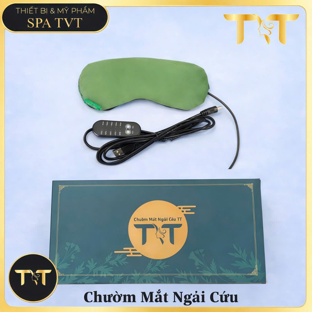 CHƯỜM MẮT NGẢI CỨU TVT, TÚI CHƯỜM MẮT THẢO DƯỢC VÀNG & NHUNG XANH, THƯ GIÃN, GIẢM MỎI MẮT, NGỦ NGON