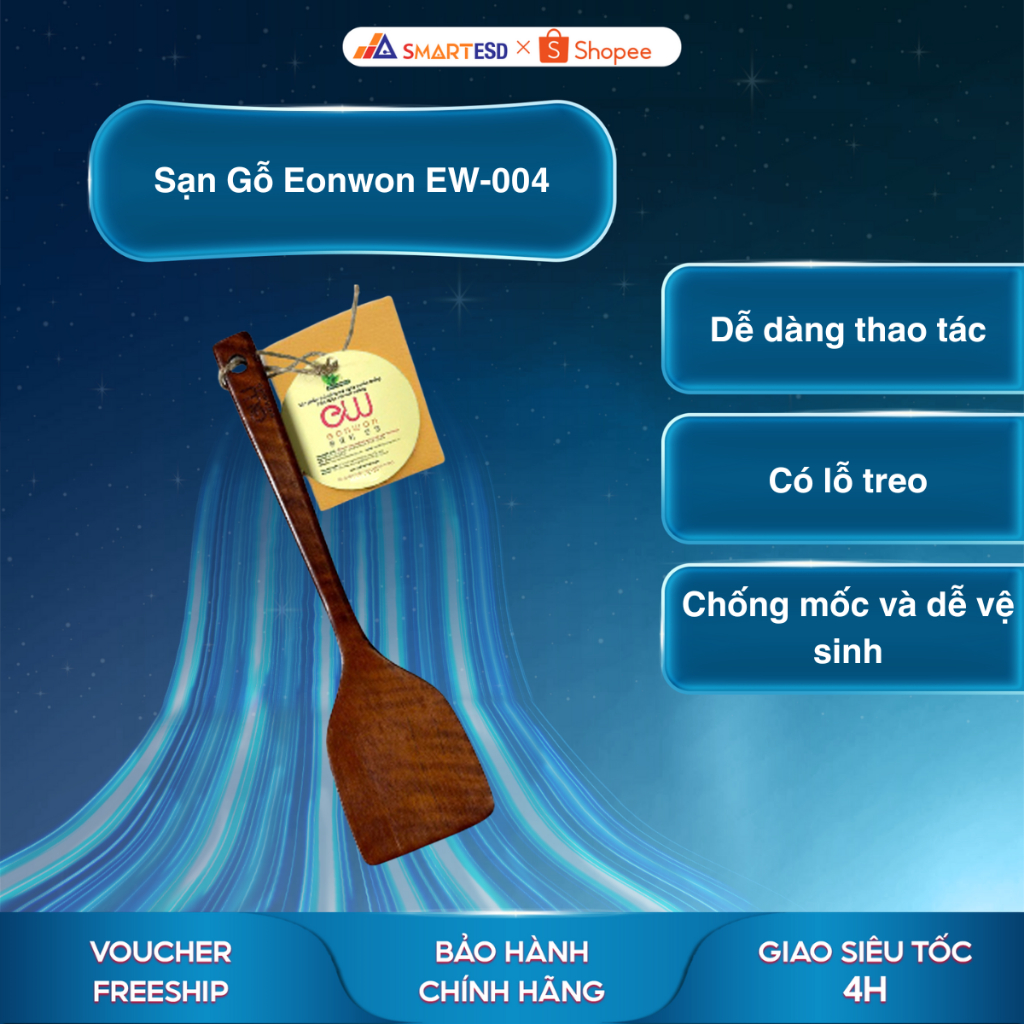 Sạn Gỗ Eonwon EW-004 - Chuyên Dùng Cho Chảo Chống Dính, Gỗ Tự Nhiên Bền Đẹp, Dễ Vệ Sinh