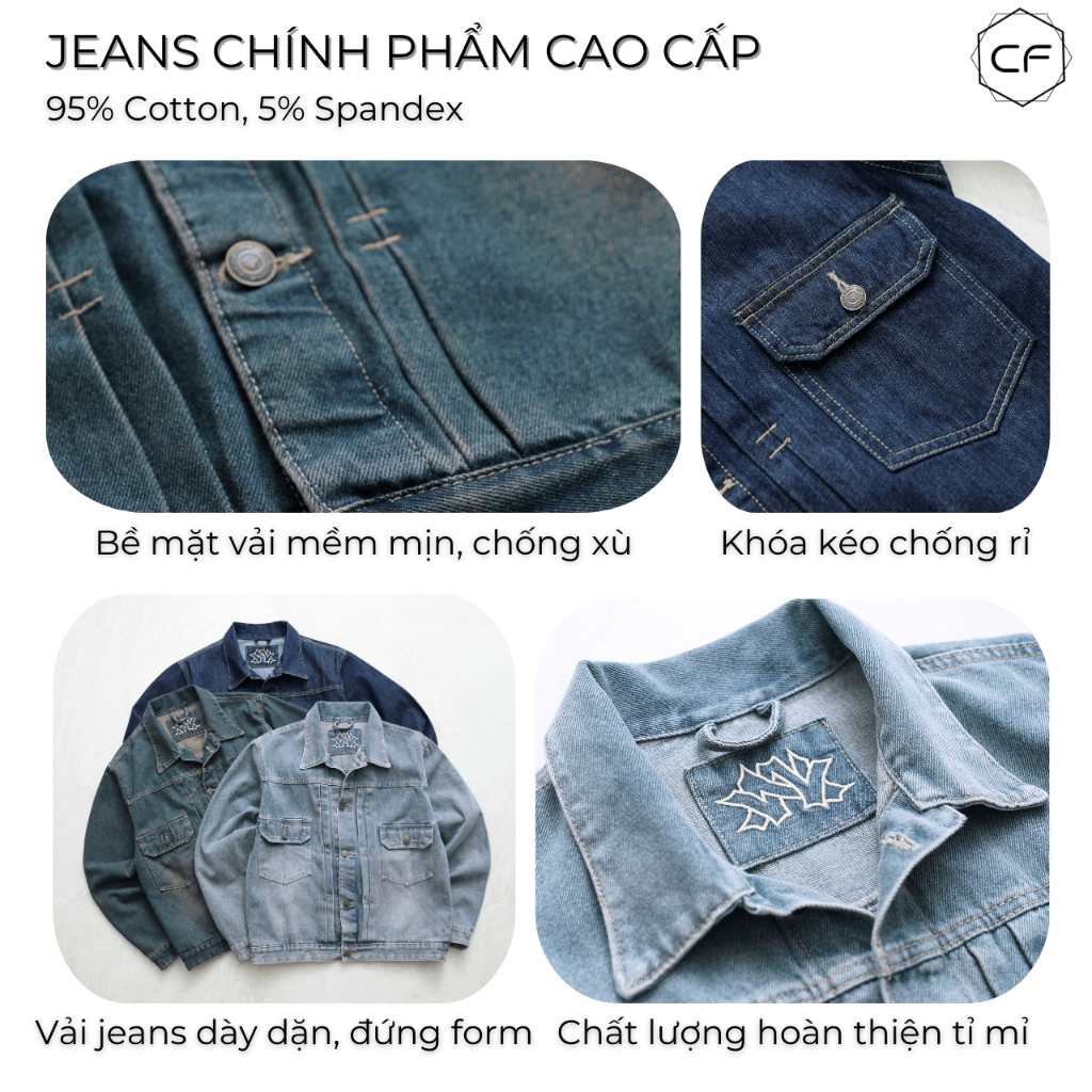 [CLEAN FIT] DUSTY BLUE DENIM JACKET, ÁO KHOÁC JEAN NAM DÁNG BOXY, ÁO KHOÁC BÒ NAM CAO CẤP