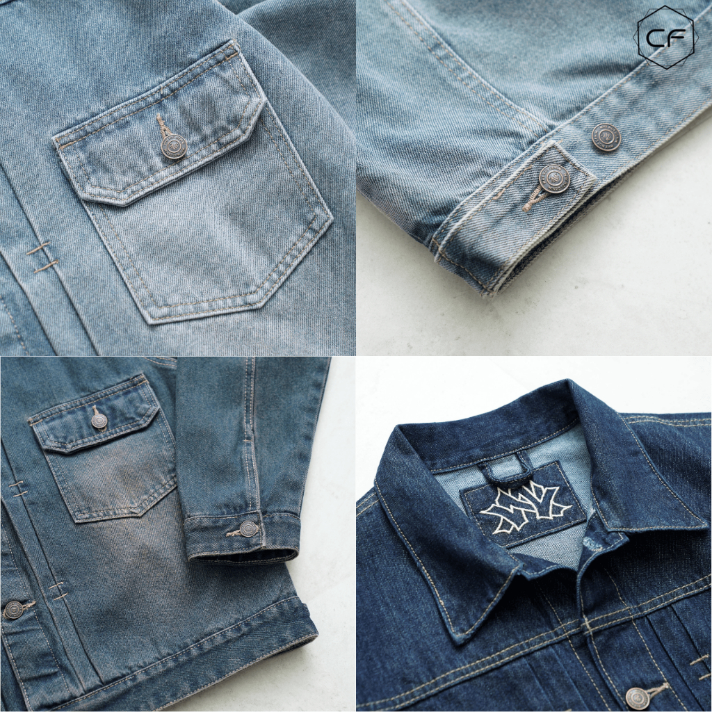 [CLEAN FIT] DUSTY BLUE DENIM JACKET, ÁO KHOÁC JEAN NAM DÁNG BOXY, ÁO KHOÁC BÒ NAM CAO CẤP