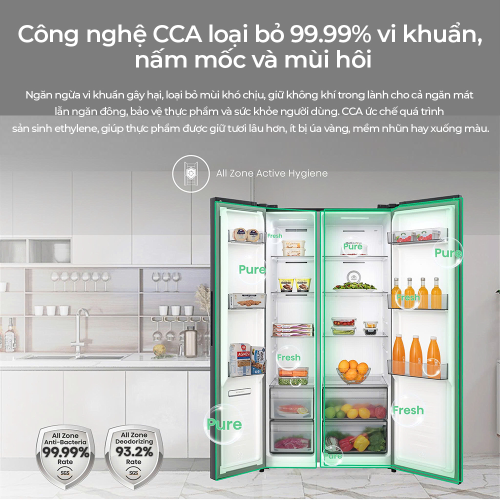 Tủ Lạnh Hisense Inverter 550L RS708N4EBND - Tiết kiệm | Lấy nước ngoai | Khử khuẩn  - BH 3 Năm - Miễn Phí Giao