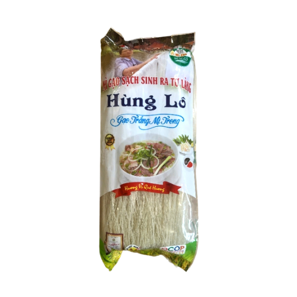 Mì gạo sạch sinh ra từ làng Hùng Lô - Gạo trắng mì trong- Bún khô Hùng Lô ( Combo 5 gói)