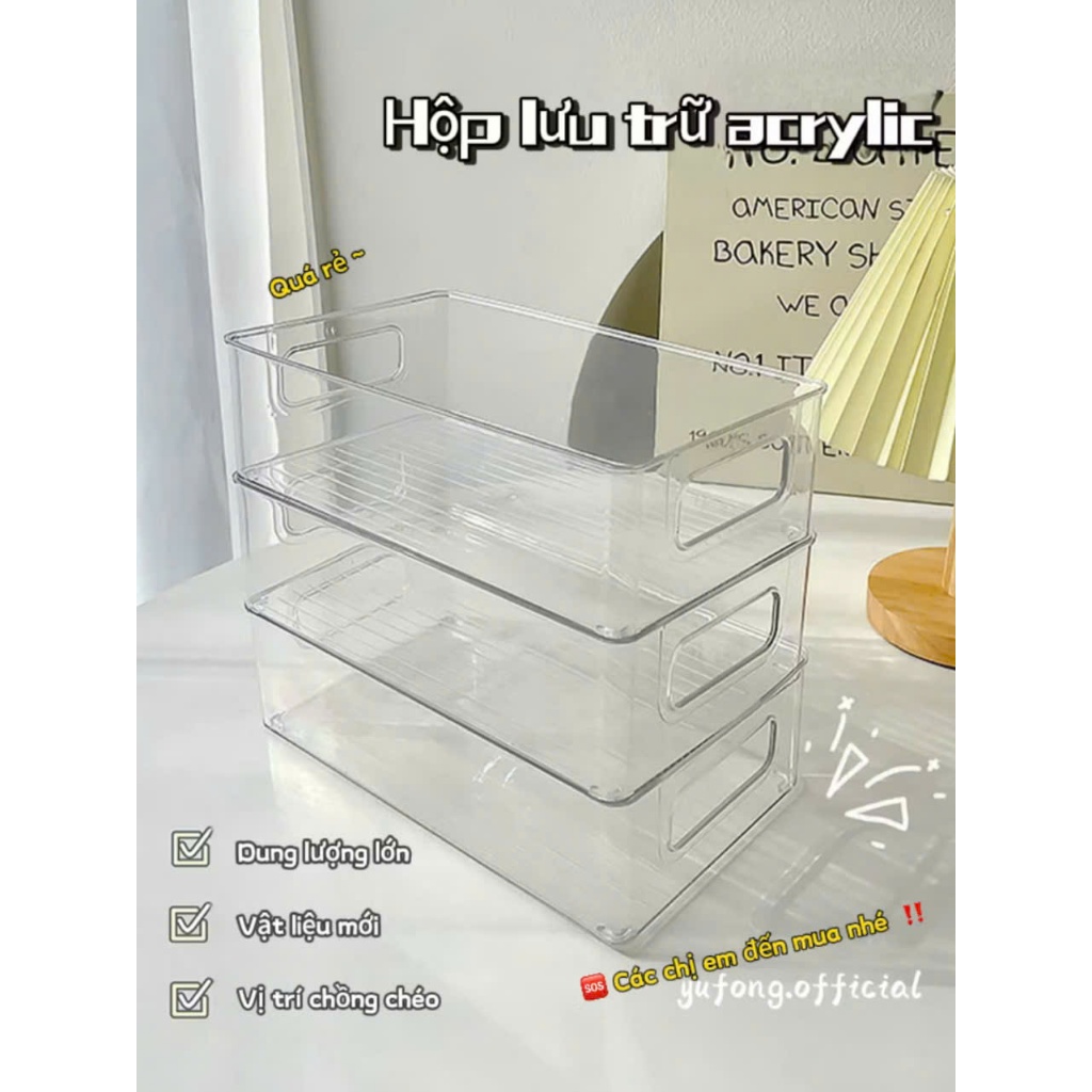 Khay Arcylic Trong Suốt Để Bàn Đựng Đồ Đa Năng