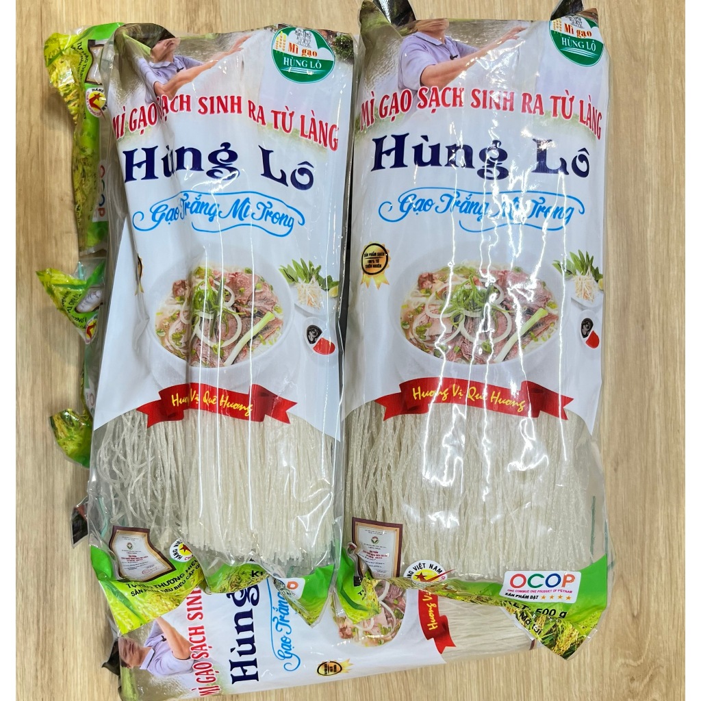 Mì gạo sạch sinh ra từ làng Hùng Lô - Gạo trắng mì trong- Bún khô Hùng Lô ( Combo 5 gói)