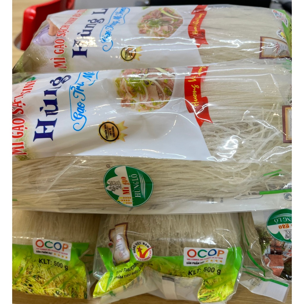 Mì gạo sạch sinh ra từ làng Hùng Lô - Gạo trắng mì trong- Bún khô Hùng Lô ( Combo 5 gói)