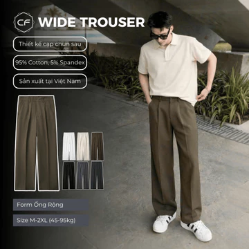 [CF] QUẦN ÂU NAM ỐNG RỘNG MÀU NÂU TÂY, QUẦN TÂY NAM SUÔNG CẠP NỬA CHUN, QUẦN ÂU CÔNG SỞ VẢI COTTON HÀN CAO CẤP
