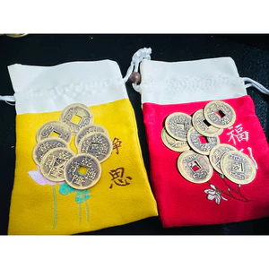 Combo Đồng Xu Âm Dương 7 Nữ - 9 Nam (tặng túi Hoa Mai)