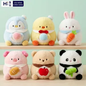 Gấu Bông Động Vật Béo Ôm Đồ Ăn Thỏ Heo Gấu Trúc Gà Chim Cánh Cụt Quà Tặng Sinh Nhật, Noel Cho Trẻ Em,Bạn Gái,Bé