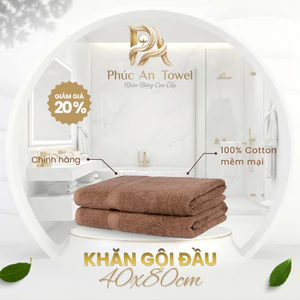 Khăn Gội, Khăn thể thao Phúc An Towel 40x80cm, 100% Cotton Mềm Mịn Thấm Hút Dùng Cho Gia Đình Spa Khách Sạn