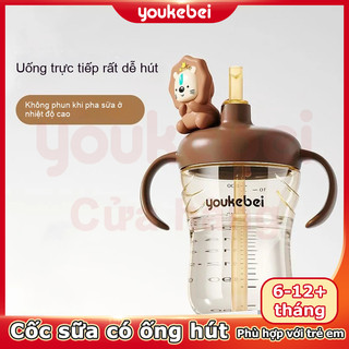 Youkebei Cốc Uống Sữa PPSU Cho Bé – Chống Sặc, Không Rò Rỉ, Ống Hút An Toàn