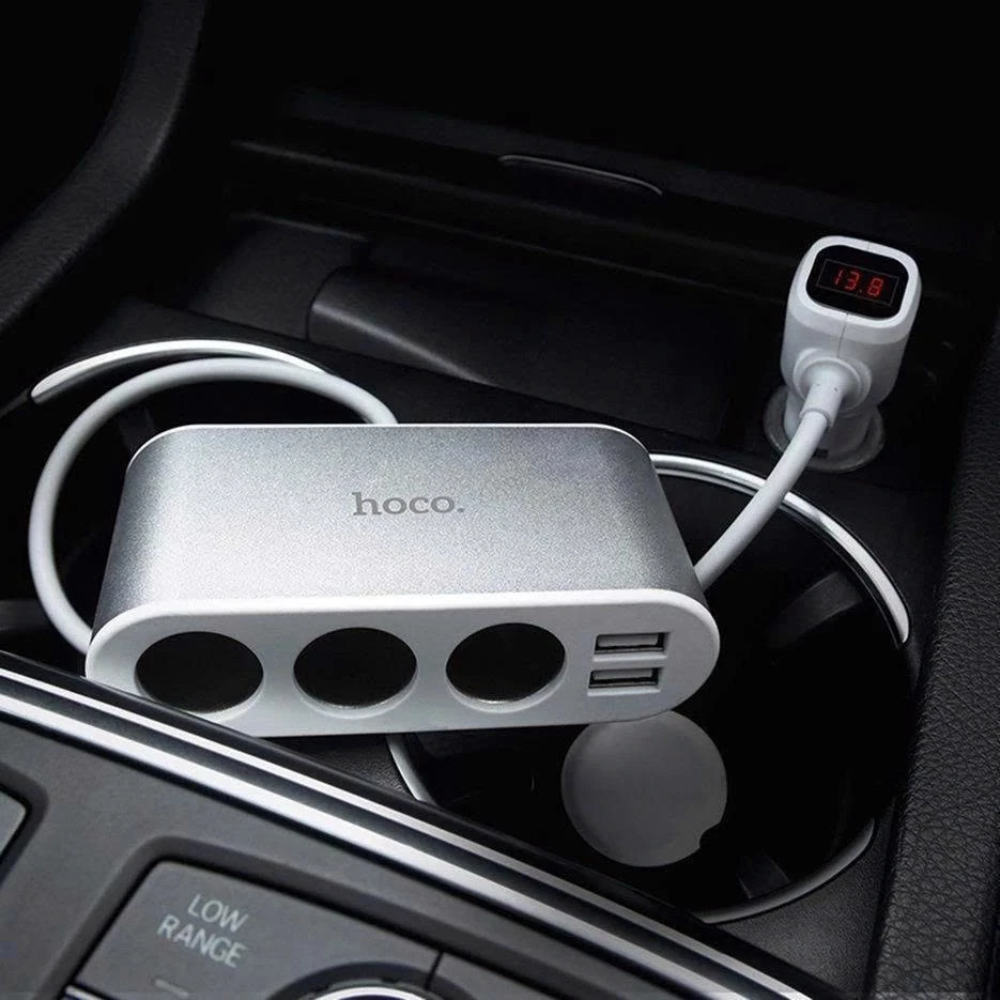 Bộ Chia Tẩu Sạc Ô Tô Hoco Z13 Với 3 Tẩu Sạc, 2 Cổng Sạc USB, Sạc Nhanh, An Toàn, Tiện Lợi Khi Dùng