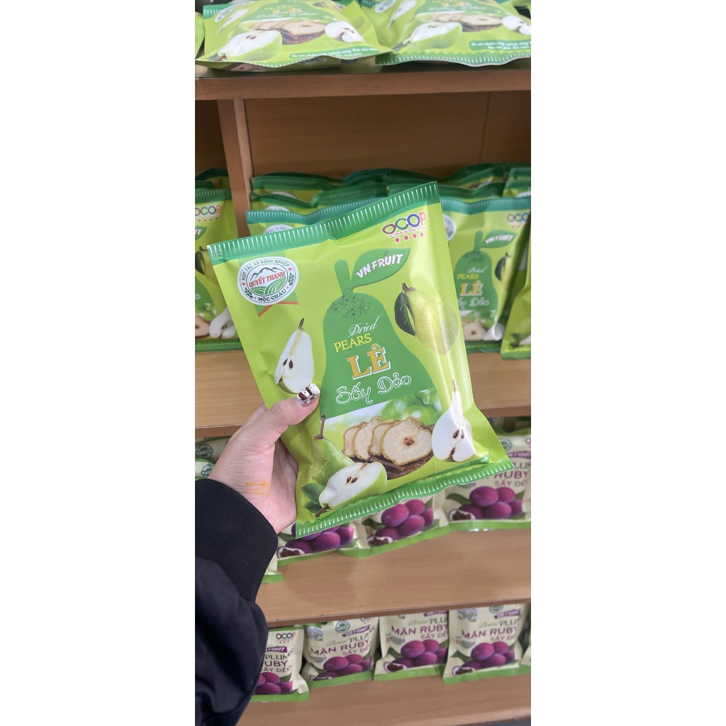Combo 2 gói Lê tươi sấy dẻo Mộc Châu - Lê sấy dẻo nguyên vị tiêu chuẩn OCOP 4 sao - Dried Pears