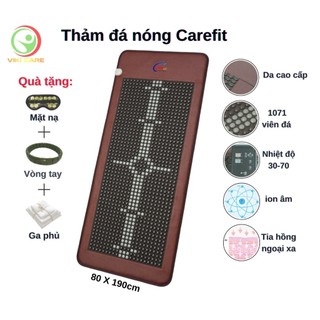 Thảm Đá Nóng Carefit Đá Tourmaline Cao Cấp 80x190 cm