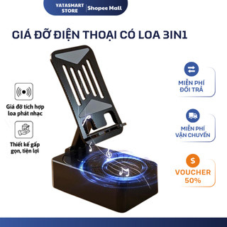 Giá Đỡ Điện Thoại Đa Năng 3in1 YATASMART Tích Hợp Loa Âm Thanh, Sạc Dự Phòng Chống Trượt Gấp Gọn