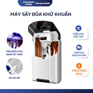 Máy Sấy Khô Tiệt Trùng Đũa Thìa YATASMART Treo Tường Khử Khuẩn UV, Hộp Đựng Đũa Thìa Thông Minh