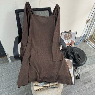 Đầm tiểu thư bigsize nữ thiết kế cổ nữ hoàng tay dài đắp vạt chéo nhún ôm body chất vải gân tăm co giãn thoải mái G214