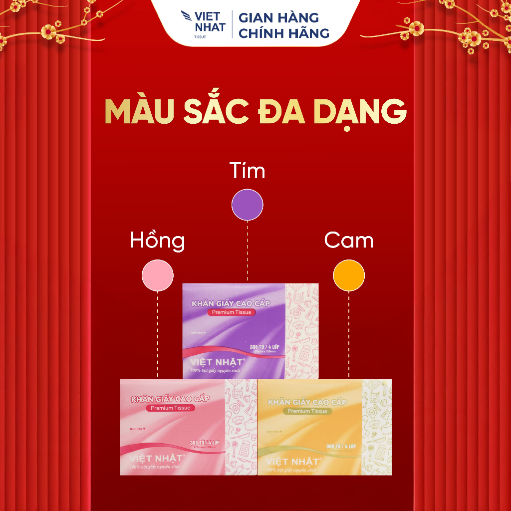 [COMBO TIÊU CHUẨN] 20 Gói Giấy Rút Việt Nhật Nhỏ Mix 3 Màu An Toàn, Thấm Hút Tốt, Mềm Mại Vượt Trội, Chất Lượng