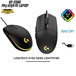 Chuột Có Dây GAMING G102 8000(OEM) DPI Siêu Mượt LED RGB, chuột máy tính cao cấp, Tặng Lót, BH 12T