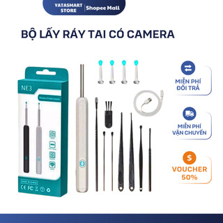 Dụng Cụ Lấy Ráy Tai Camera YATASMART 3IN1 có đèn LED, Nội Soi Tai Mũi Họng, Kết Nối  Điện Thoại