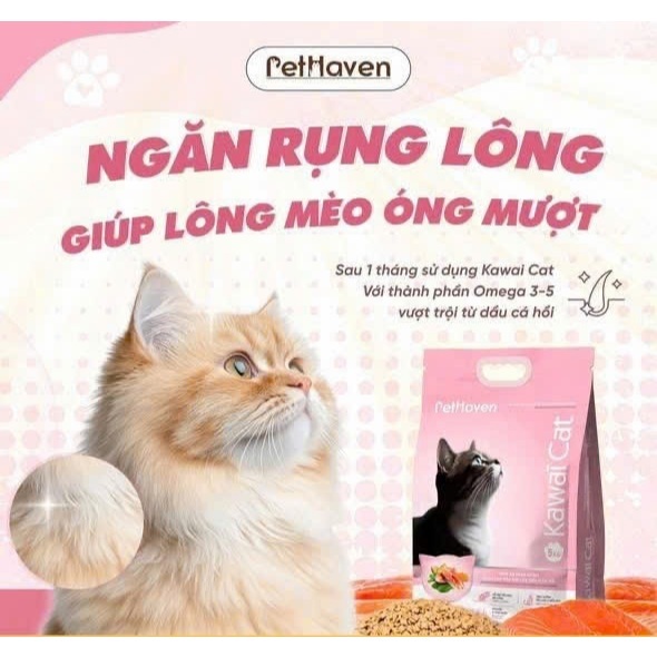 Hạt Cho Mèo Kawai Cat 1.5kg Vị Cá Hồi, Hỗ Trợ Giúp Hệ Tiêu Hóa Tiết Niệu Khỏe Mạnh, Giảm Búi Lông