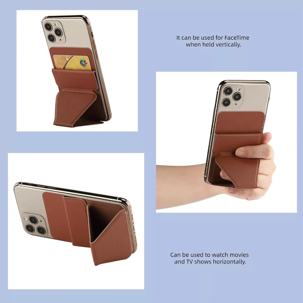 Giá đỡ đa năng kiêm bóp da dán lưng iphone, ipad, macbook