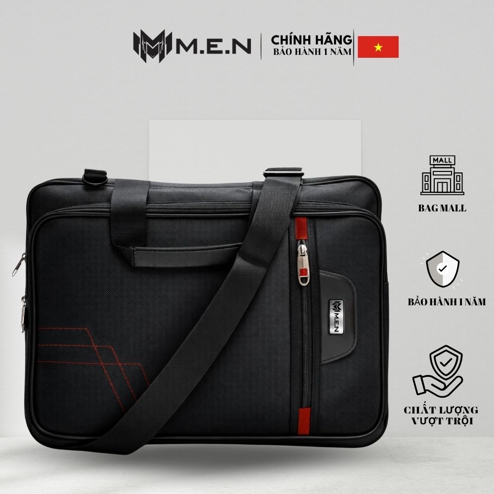 Cặp đa năng học sinh các cấp màu đen cơ bản thêu hoa Origin